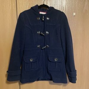 Medium Navy Blue Aeropostale Hooded Peacoat